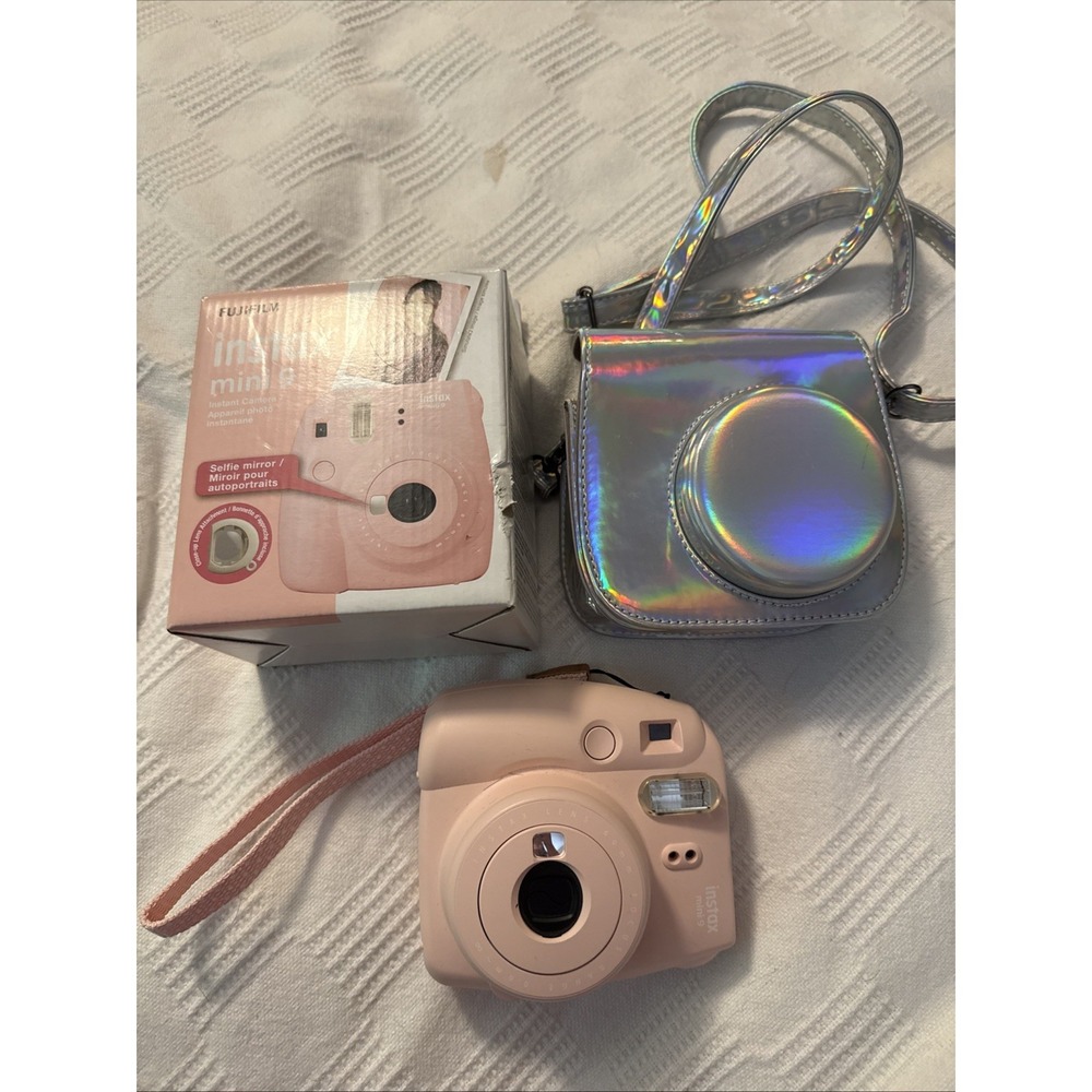 Fujifilm Instax Mini 9 Instant Film Camera Pink Tested Works & Case (Abby)